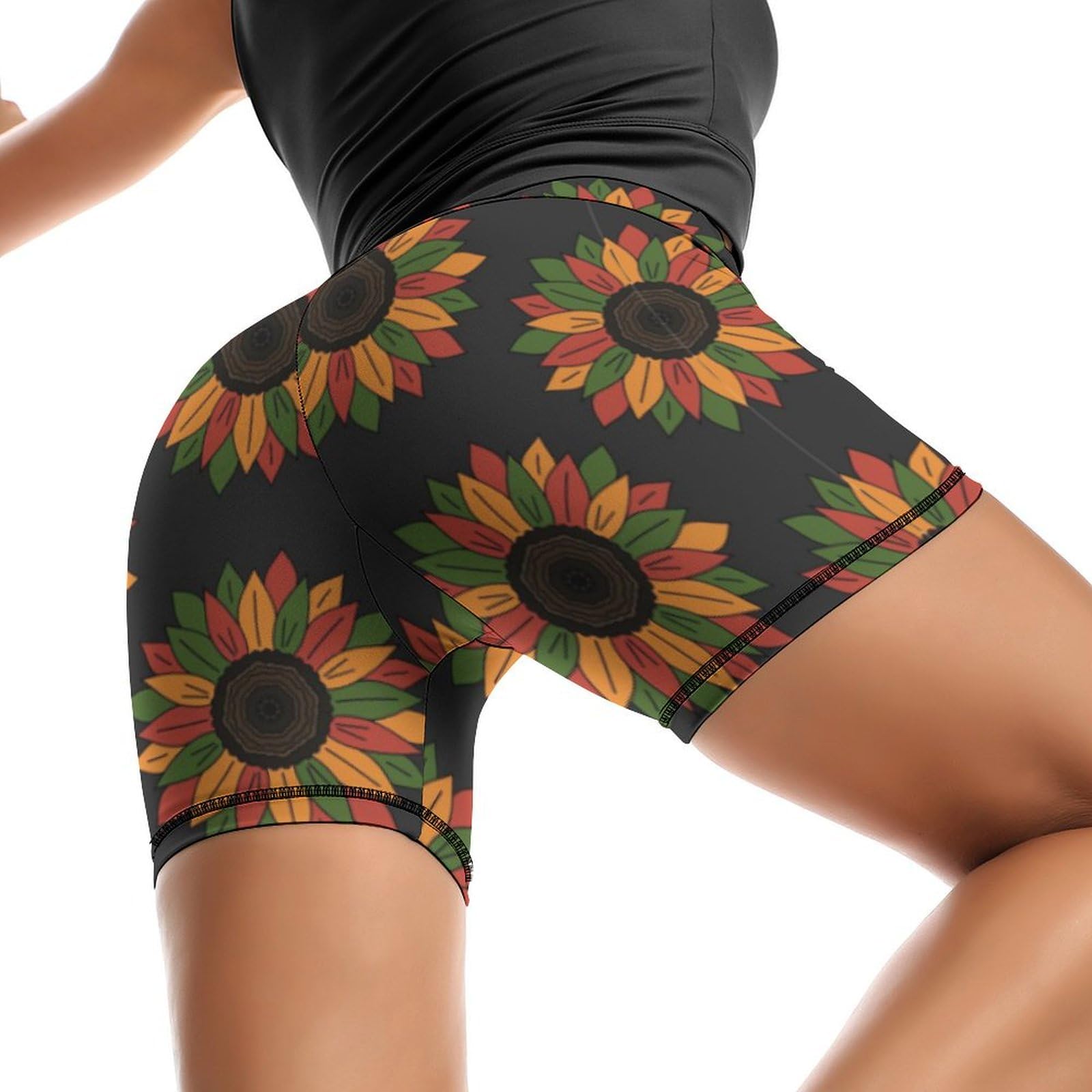 JYYAU Black History Month 2023 High Waist Yoga Shorts for Women Athletic Shorts Leggings Running Pants