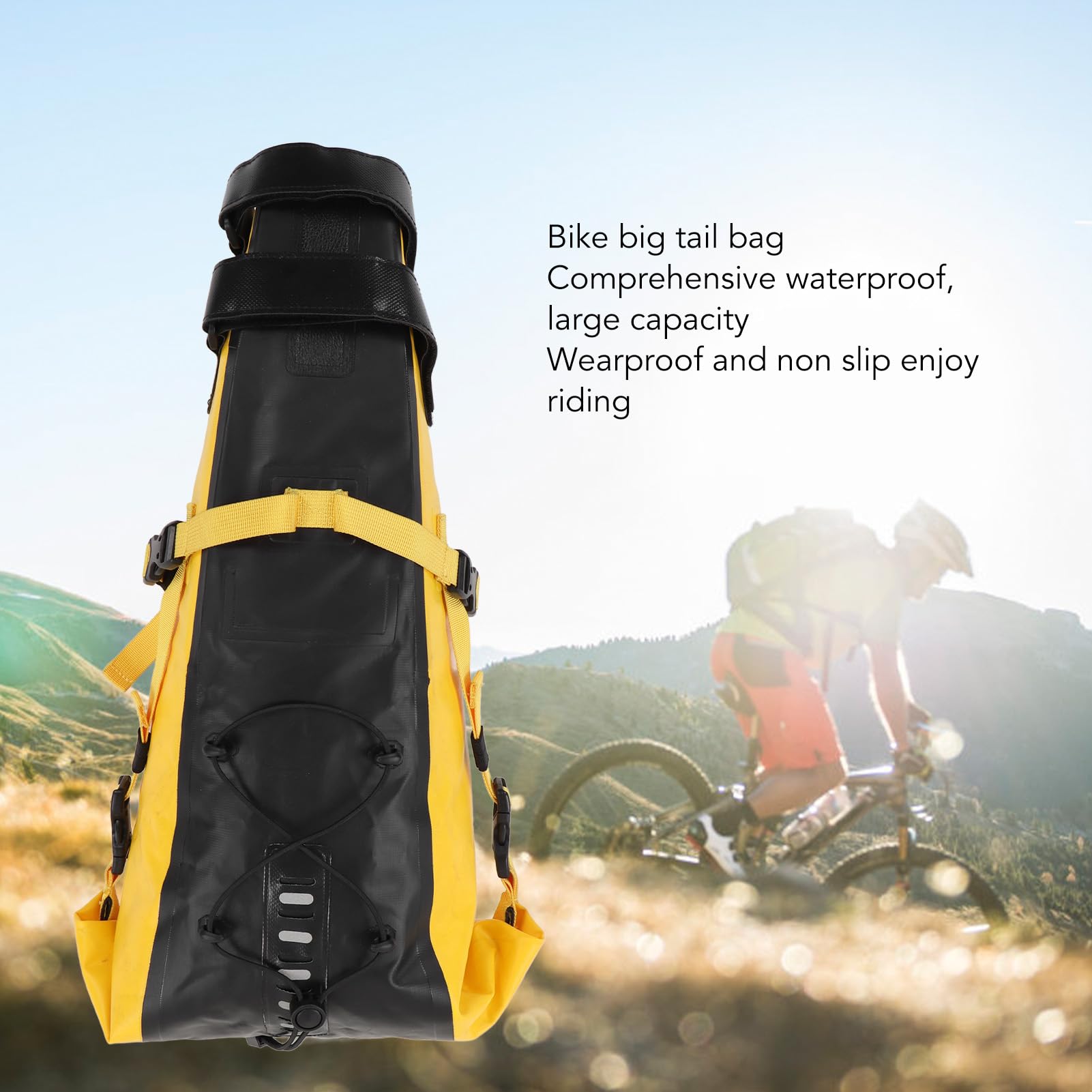 AMONIDA Borsa per Bikepacking, Borsa da Sella per Bikepacking Elastica in PVC 500D Ciclismo