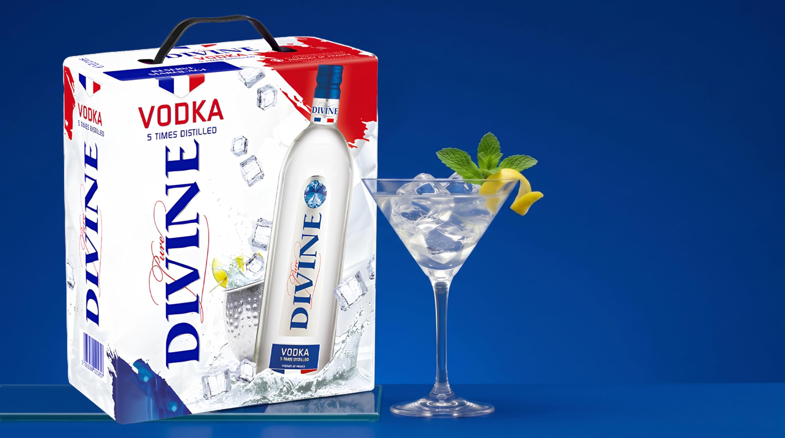 Pure Divine Französischer Vodka 37.5% Vol 3 Liter Bag in Box