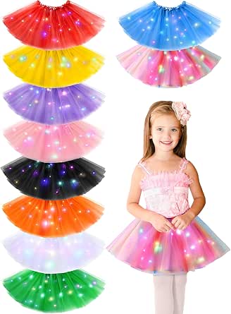 Amazon.com: Zhanmai 10 Pcs Girls Light up Tutu Skirt Toddler LED ...
