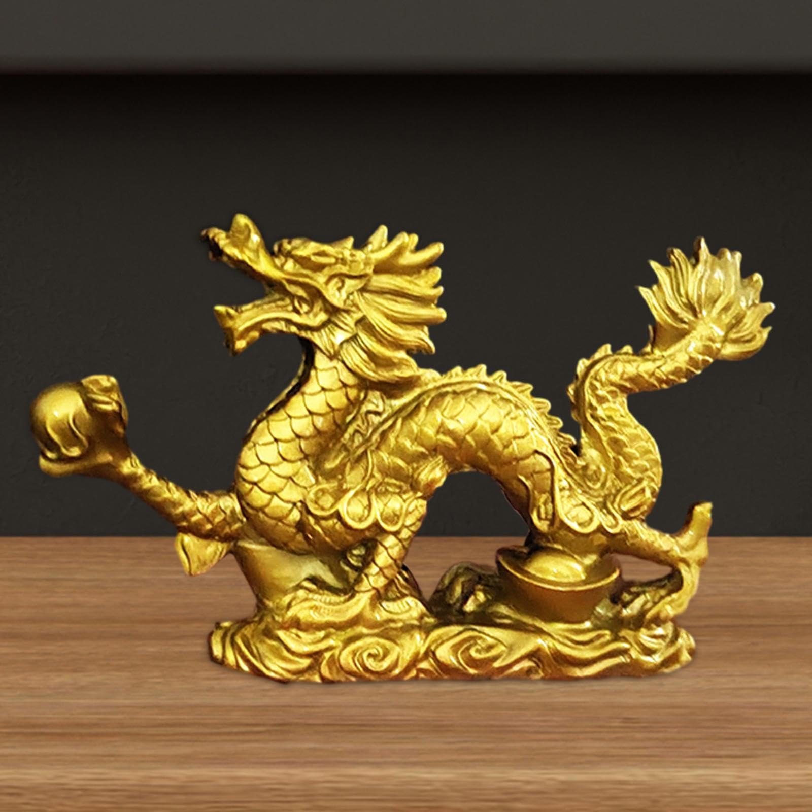 金ドラゴン彫刻壺　中国 Amazon.co.jp: PUNNI中国の宝物ドラゴン像、宝物風水像コレクター収集