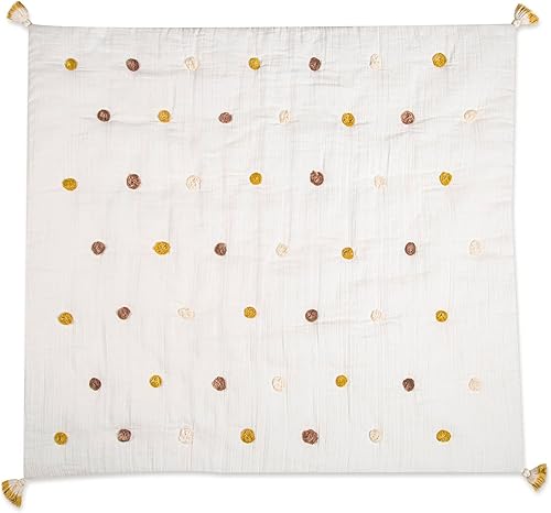 Vista 7 de Crane Baby Manta de algodón suave, 36 x 36 pulgadas, para niños y niñas, color crema Blanco