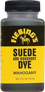 Mahogany Suede Dye (4 oz) - Recolor, Brighten & Restore Suede & Roughout Leather Shoes, Furniture, Purse - Includes Wool Dauber for Easy Application - Flexible When Dry, Won't Crack or Peel