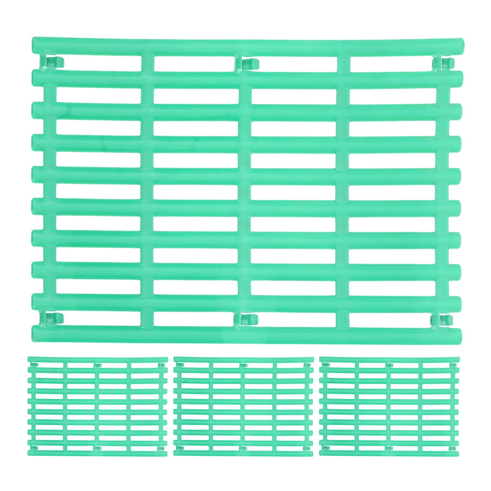 4 Pezzi Tappetini in Plastica Verde per Piccoli Animali e Chinchilla, Resistente all'Usura Design Efficiente Antiperdita per Gabbia e Riposo