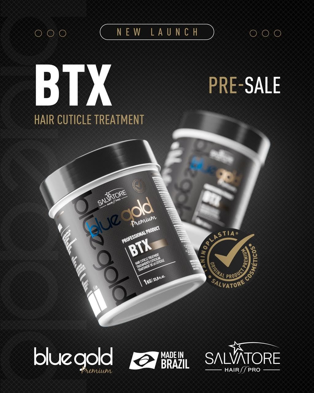 Salvatore Blue Gold Premium BTX, profesjonalna pielęgnacja skórek włosów, 1 kg
