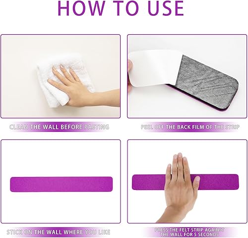 Miniatura 4 de Tablón de anuncios, tableros de corcho para paredes, tablero de corcho para oficina, tablones de anuncios para paredes (morado)