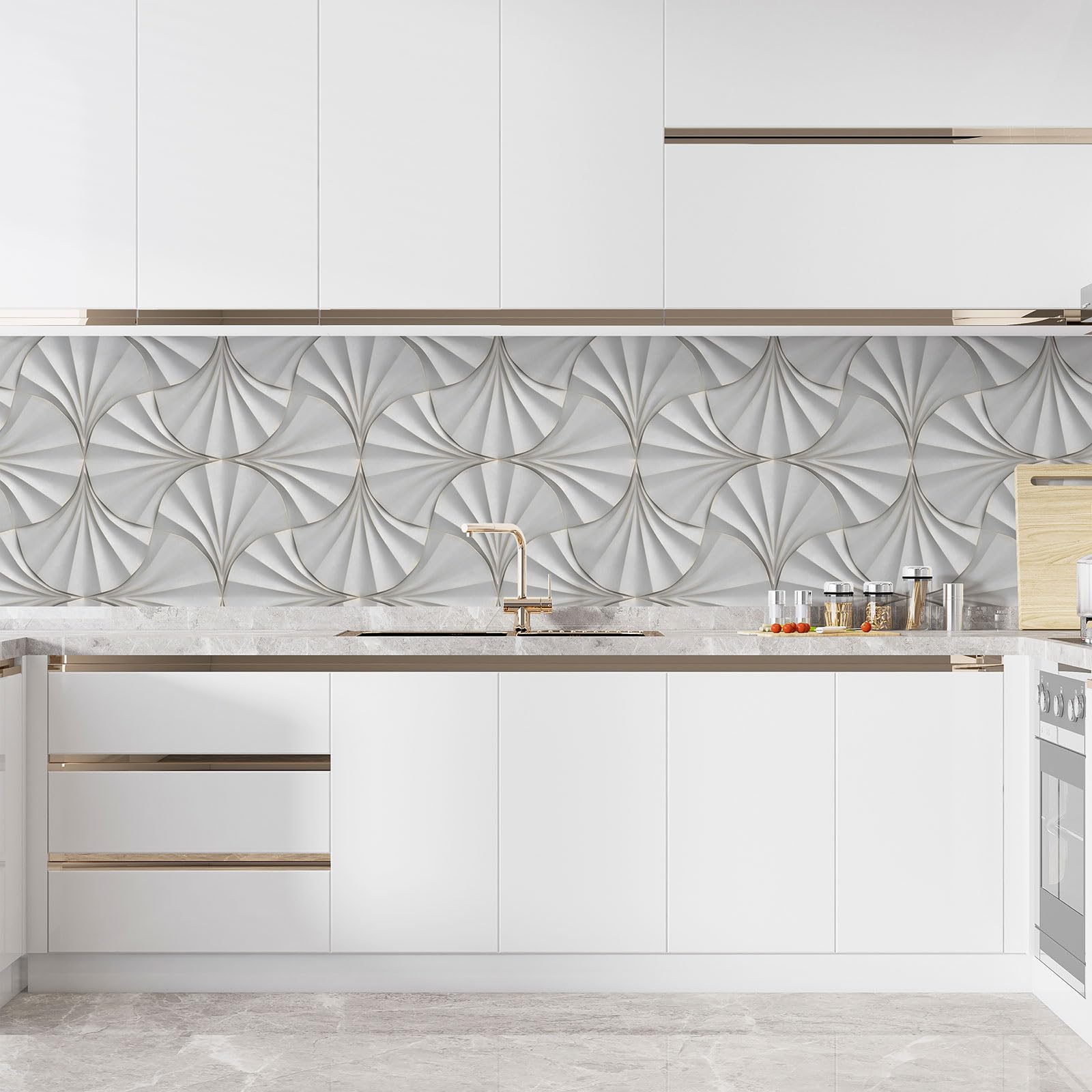 Lumalea Adesivo da cucina Design 3617689948911 – Adesivo + protezione lucida, 90 x 180 cm