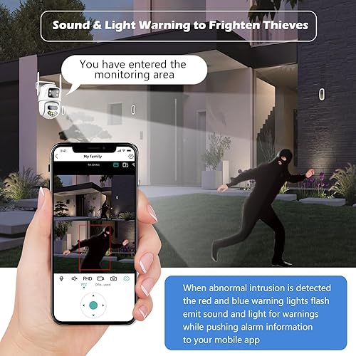 Miniatura 7 de GUOANVISION Cámaras de seguridad 4K para exteriores, cámaras PTZ de doble lente con cable para seguridad en el hogar exterior con cable 3M,