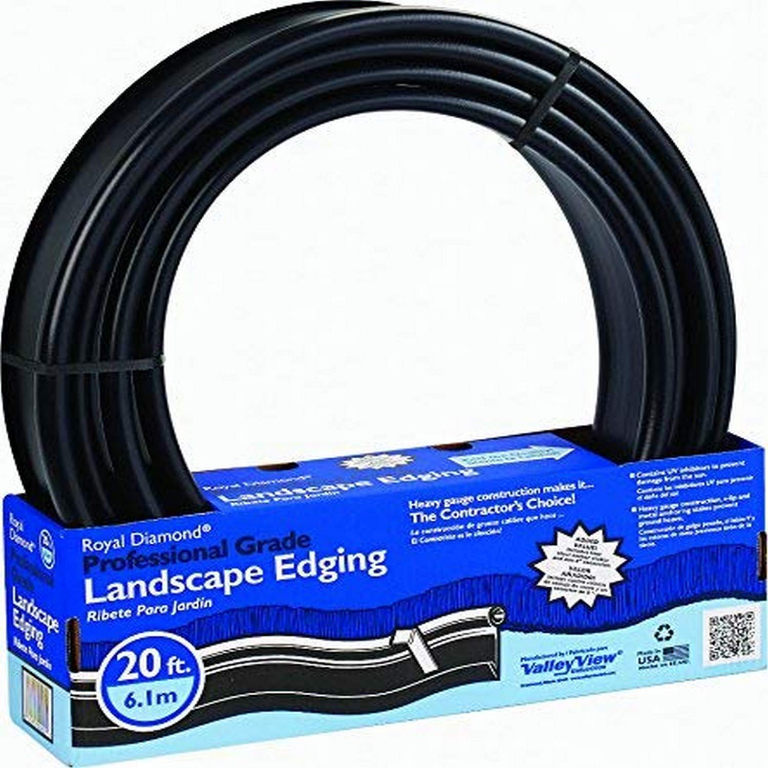 Valley View Industries Royal Diamond PRO-20 20-Foot Professional Black Landscape Edging