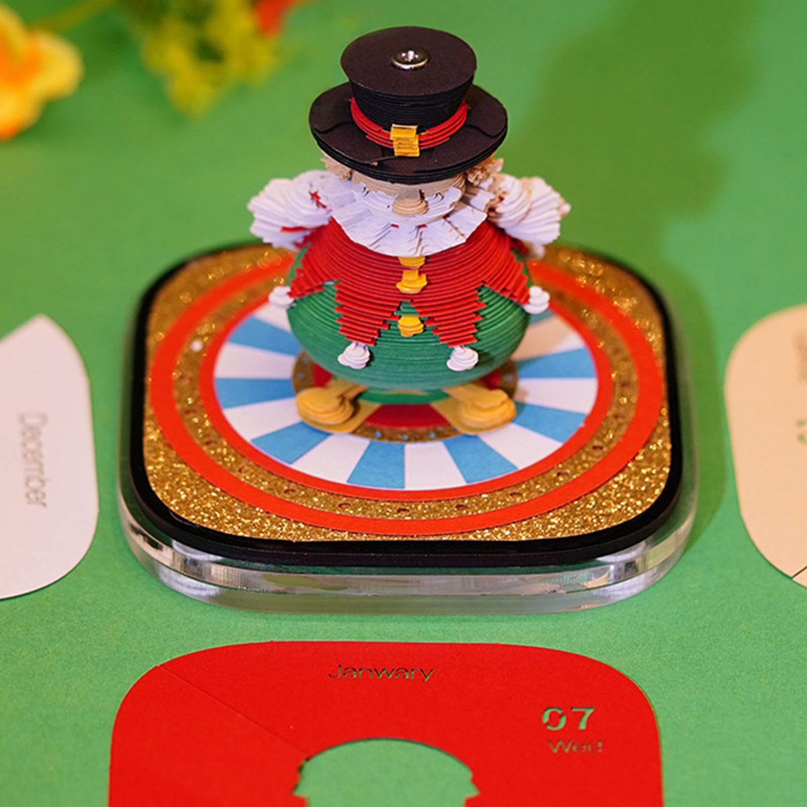 Calendario Artistico 3D Del Circo Calendario Da Scrivania | Taccuino Organizer Per Gestione Pianificazione Quotidiana Monitoraggio Faccende Planner Attività Quotidiane per Adulti