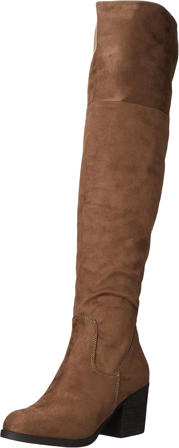 Journee Collection Women's Knee Boots, Taupe, 10 | Featured Image