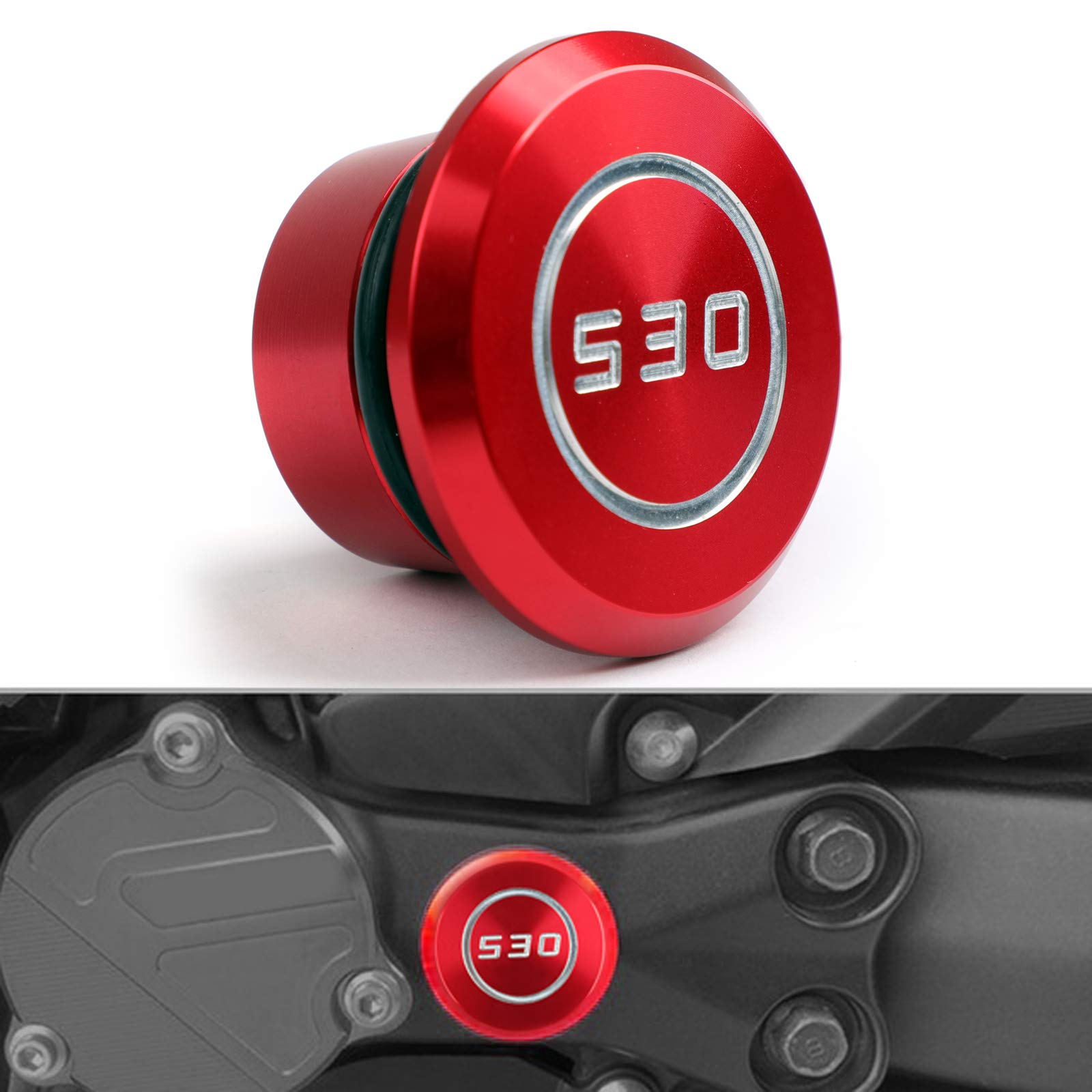 Couvercle De Bouchon Cadre Rouge CNC Pour Yamaha Tmax 530 2005-2016 - Aluminium Haute Qualité - Installation Facile - Pièce De Rechange Style