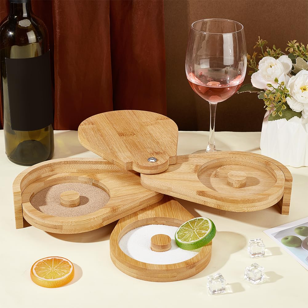 UNICRAFTALE Étagère À 3 Niveaux pour Saumurage De Sel Margarita avec Couvercle Éponges Et Accessoires pour Verres De Bar Outil De Barman pour Margaritas Fournitures De Bartending 20x14,5x6,75 cm
