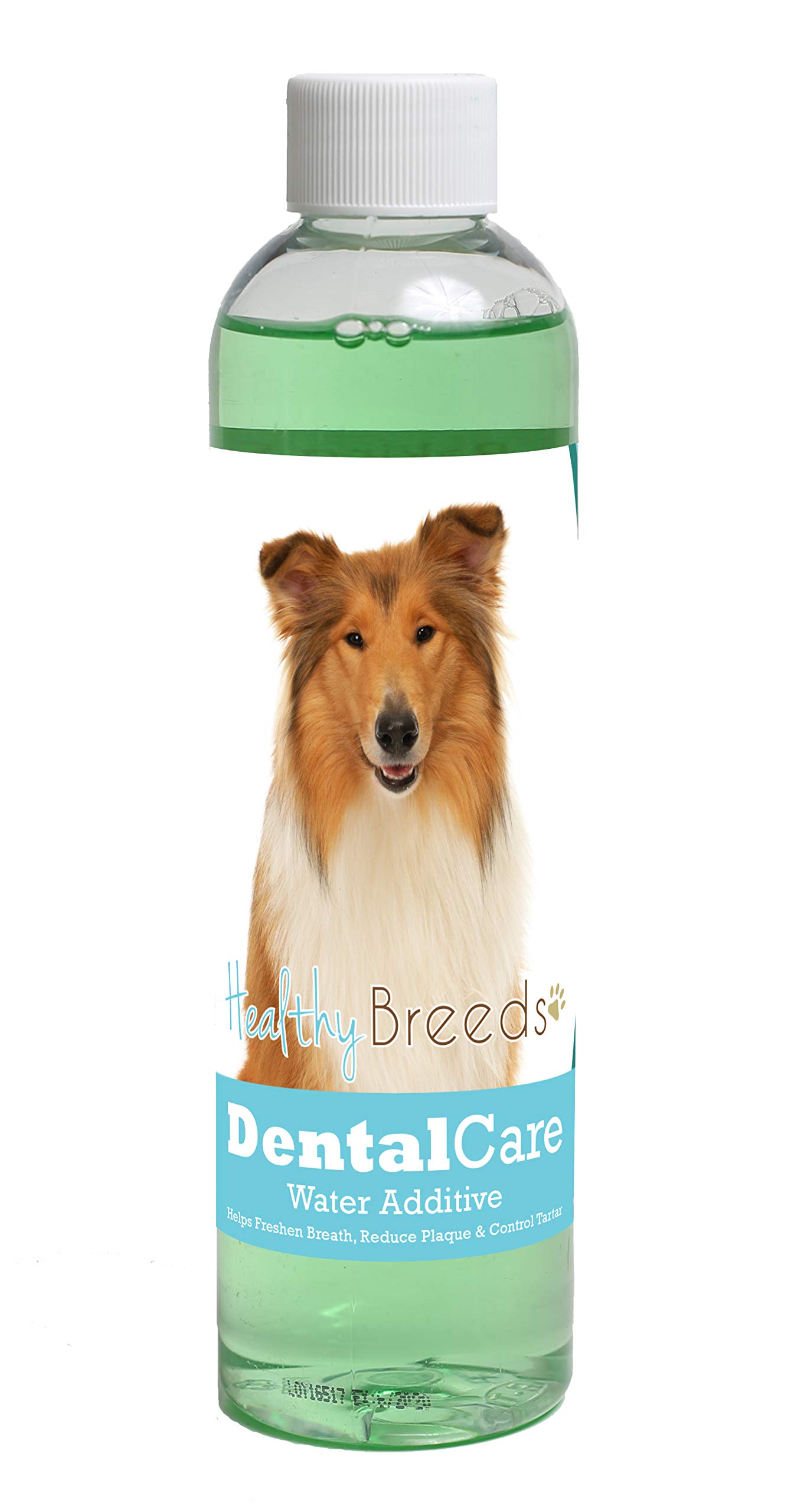 Healthy Breeds Dog Dental Care Water Additive for Collie - Helps Freshen Breath, Reduce Plaque &amp; Control Tartar - Mint Flavor - 8 oz