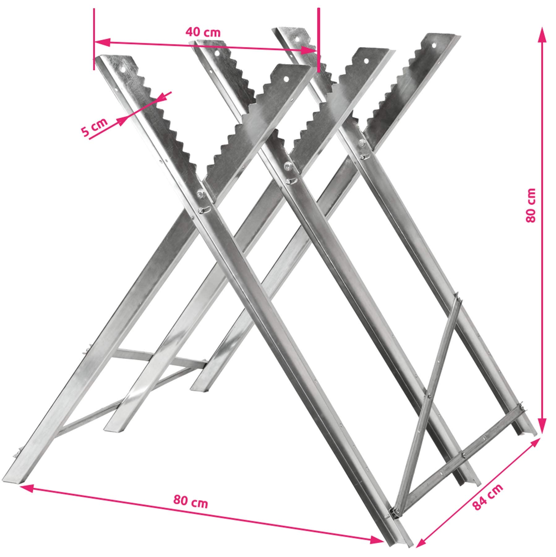 tectake Chevalet de Sciage Hubert 3 Pieds, Ajustable pour Différentes Épaisseurs de Bois, Construction Stable Solide et Résistante