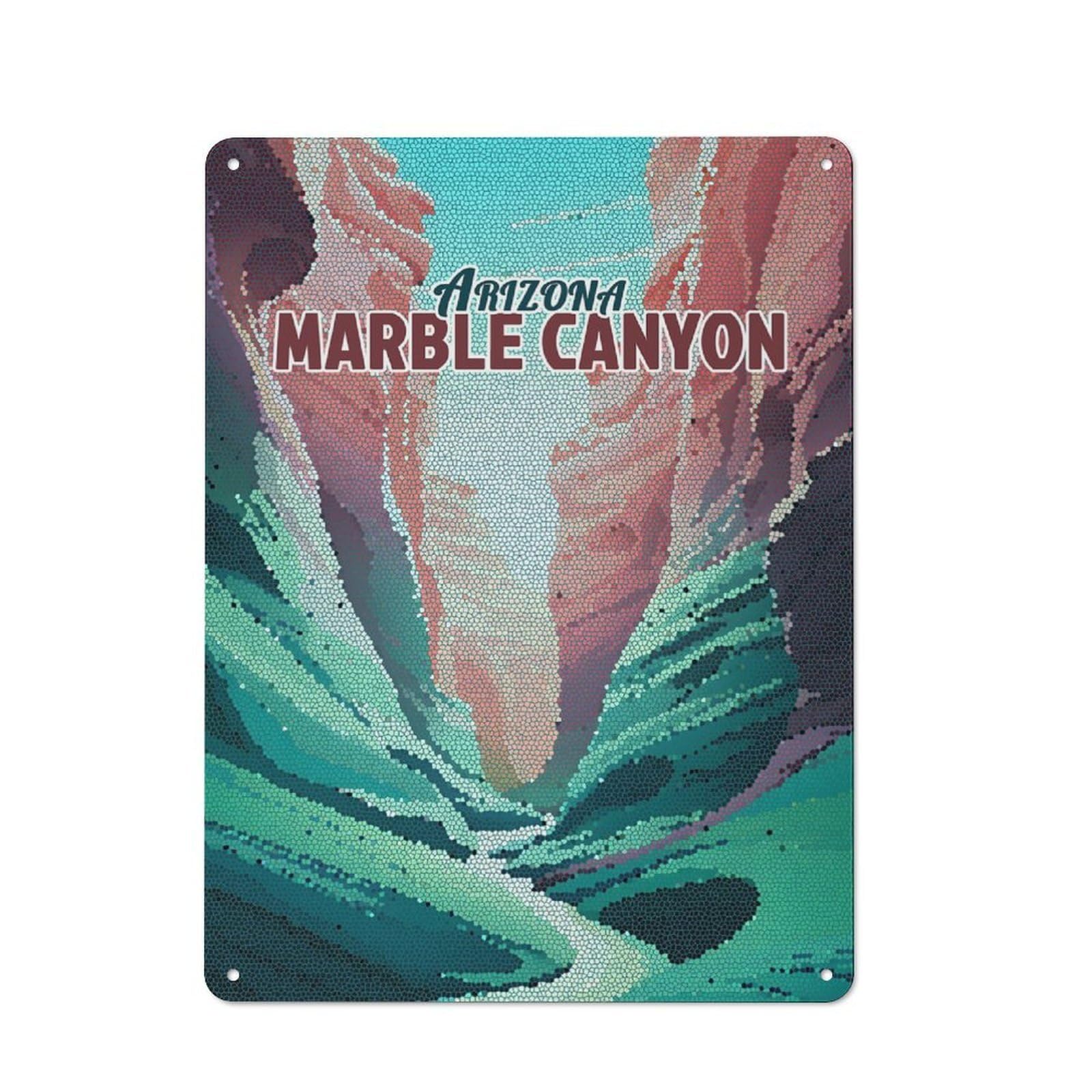 Junmoney Style-14 Tin Wall Plaque 40X30cm With Arizona Marble Canyon Mosaic Art For Guest Room Or Hallway, For Updating Guest Room And Hallway After Moving