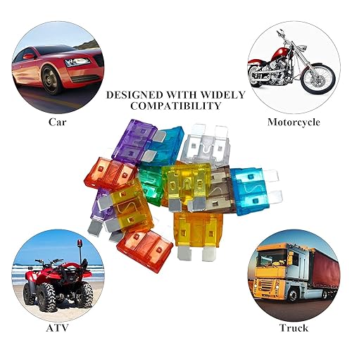 Miniatura 8 de 150 unidades de caja de fusibles de hoja estándar, surtido de 5A, 7.5A, 10A, 15A, 20A, 25A, 30A, 35A, SUV, ATV, UTV, Camper RV ATC, APR, ATO, ATS,