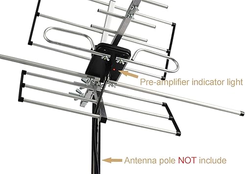 Miniatura 2 de PBD Antena digital Yagi HDTV amplificada para exteriores, amplificador integrado de alta ganancia y bajo ruido, cable coaxial RG6 de 40 pies, rango