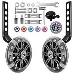 HAWENS Bike Training Wheels Mute Flash Wheels with Adjustable Bicycle Stabilizer Mounted Kit Compatible for 12 14 16 18 20 inch Single Speed Bike