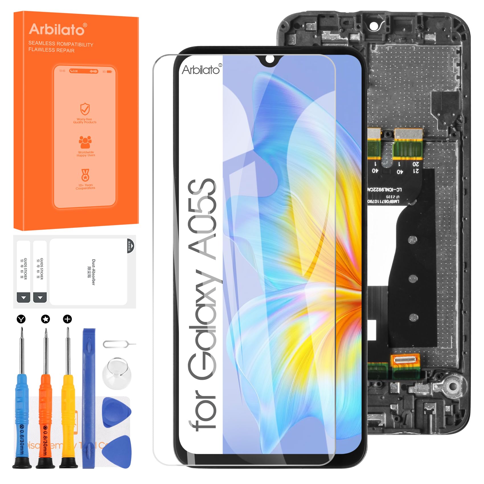 Ekran do Samsung Galaxy A05S LCD, do Samsung Galaxy A05S ekran LCD Digitizer A057 montaż dotykowy SM-A057F SM-A057M SM-A057G (czarny z ramą)