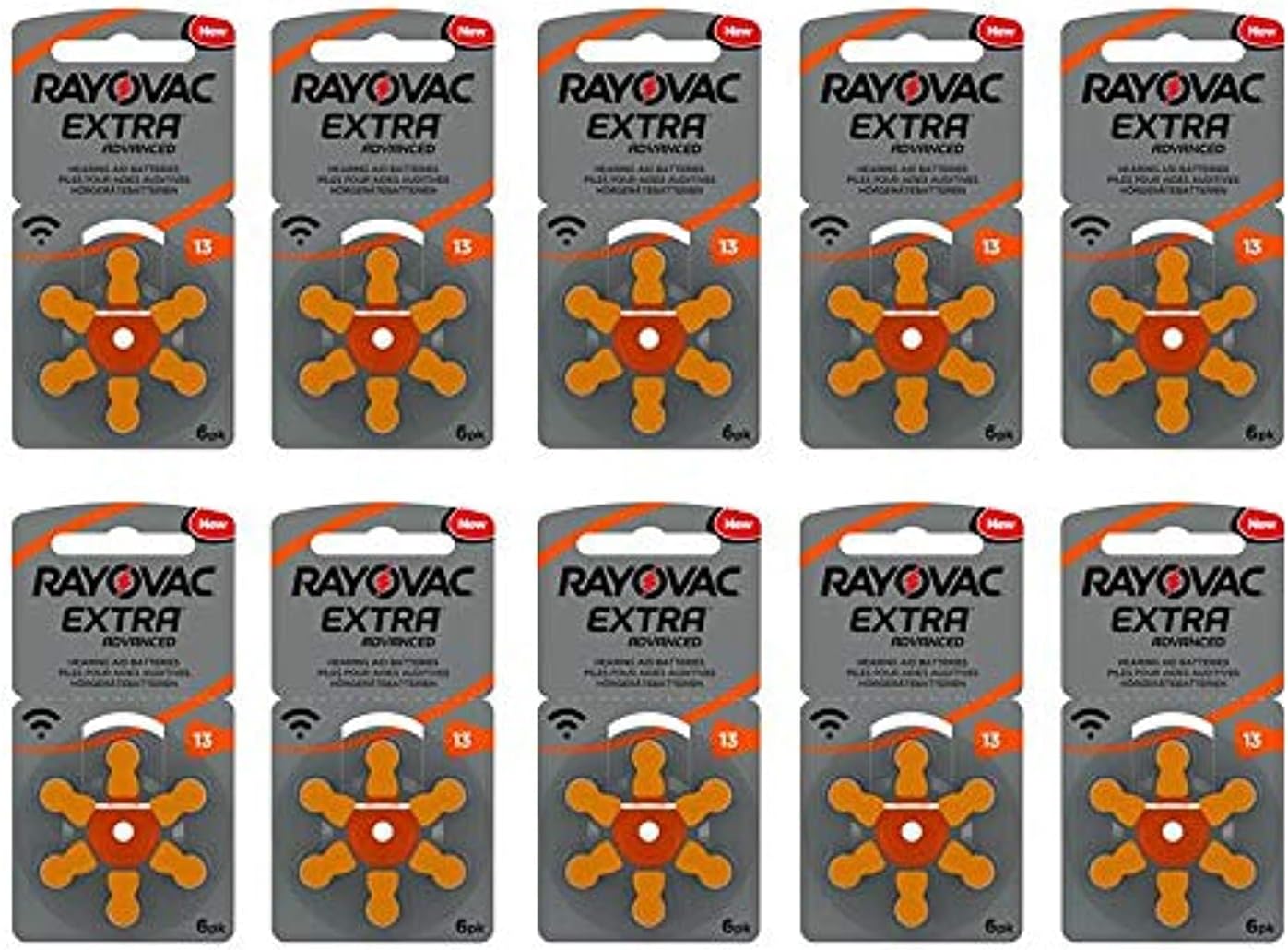 HEARING AID BATTERIES SIZE 13 NEW pack 60 pcs (Original Version)
