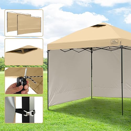 Miniatura 3 de KAMPKEEPER Tienda de campaña desplegable fácil de 10 x 10 con paredes laterales, refugio instantáneo para exteriores con paredes solares extraíbles