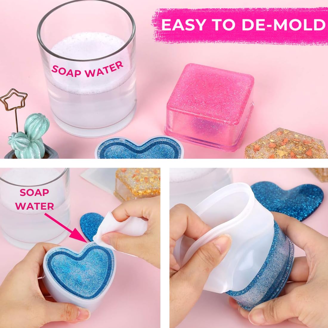 Oytra Resin Art Mould Set - 4 Piece Silicone Molds -6