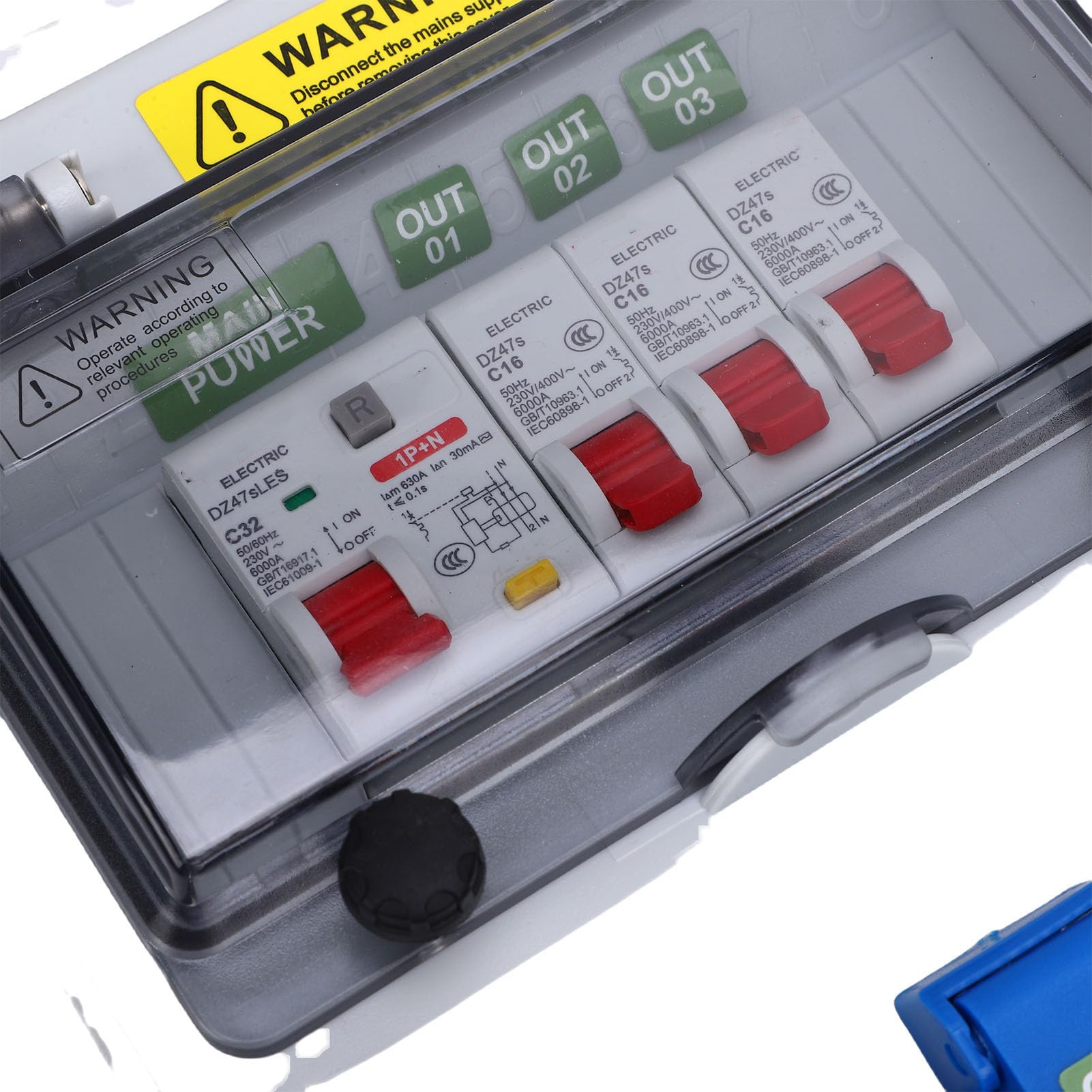 Walfront Caja Eléctrica del Disyuntor a Prueba de Agua para los Emplazamientos de la Construcción de las Fábricas IP44-67 Material Industrial de la PC de la Prueba del Impacto de la Caja