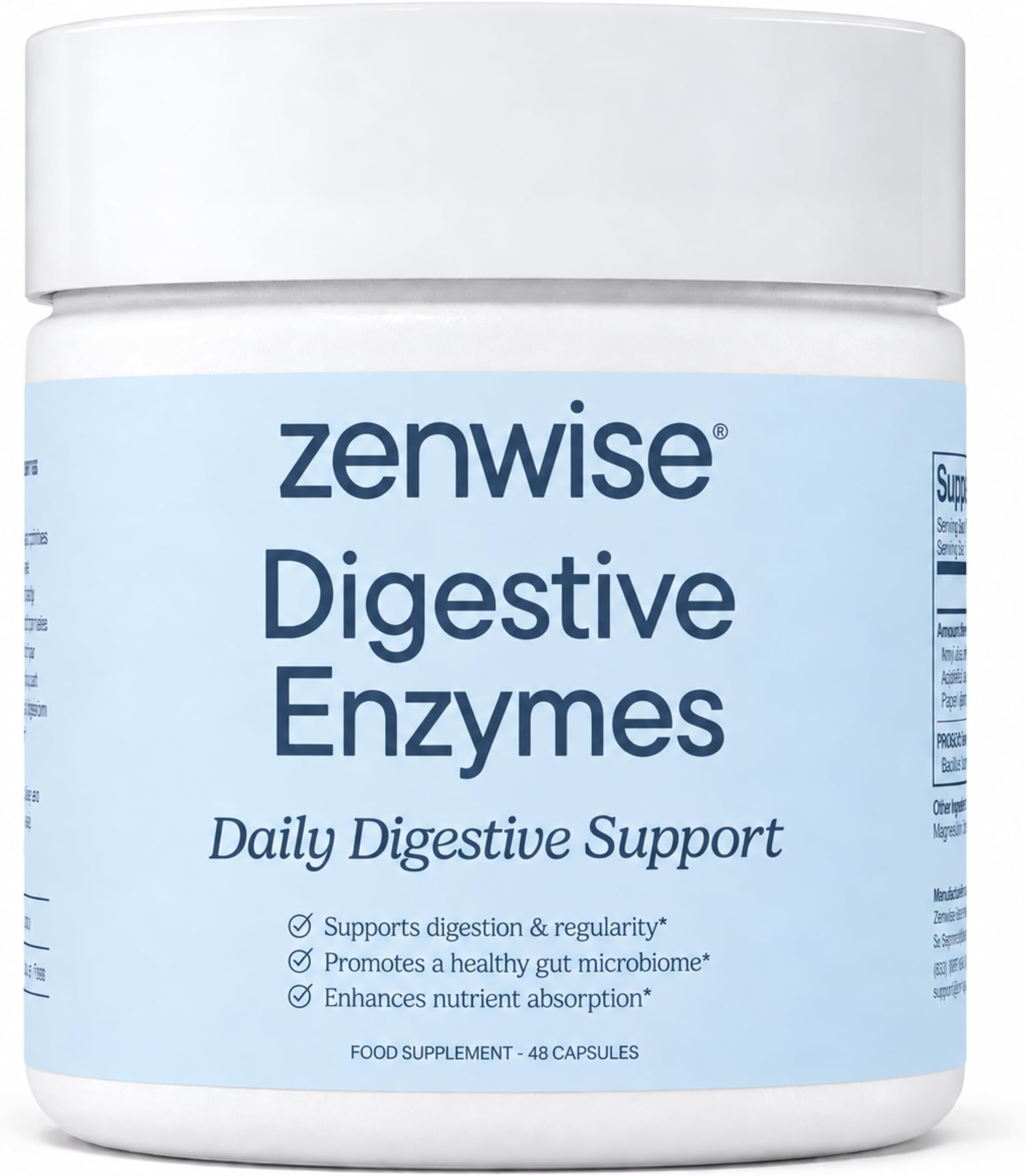 Zenwise Digestive Enzymes with Probiotics & Prebiotics for Bloating, 48 CT
