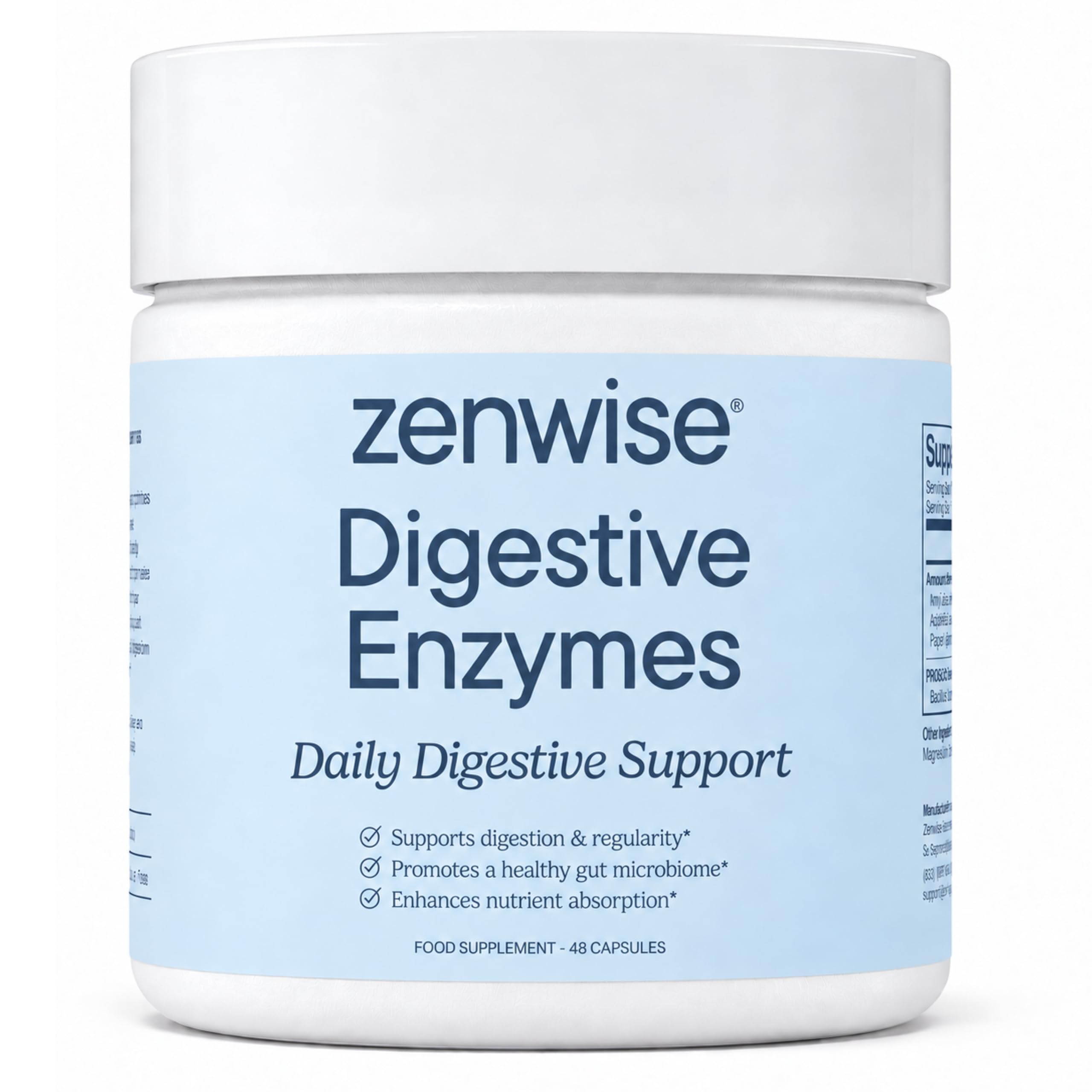 Zenwise Digestive Enzymes with Probiotics & Prebiotics for Bloating, 48 CT