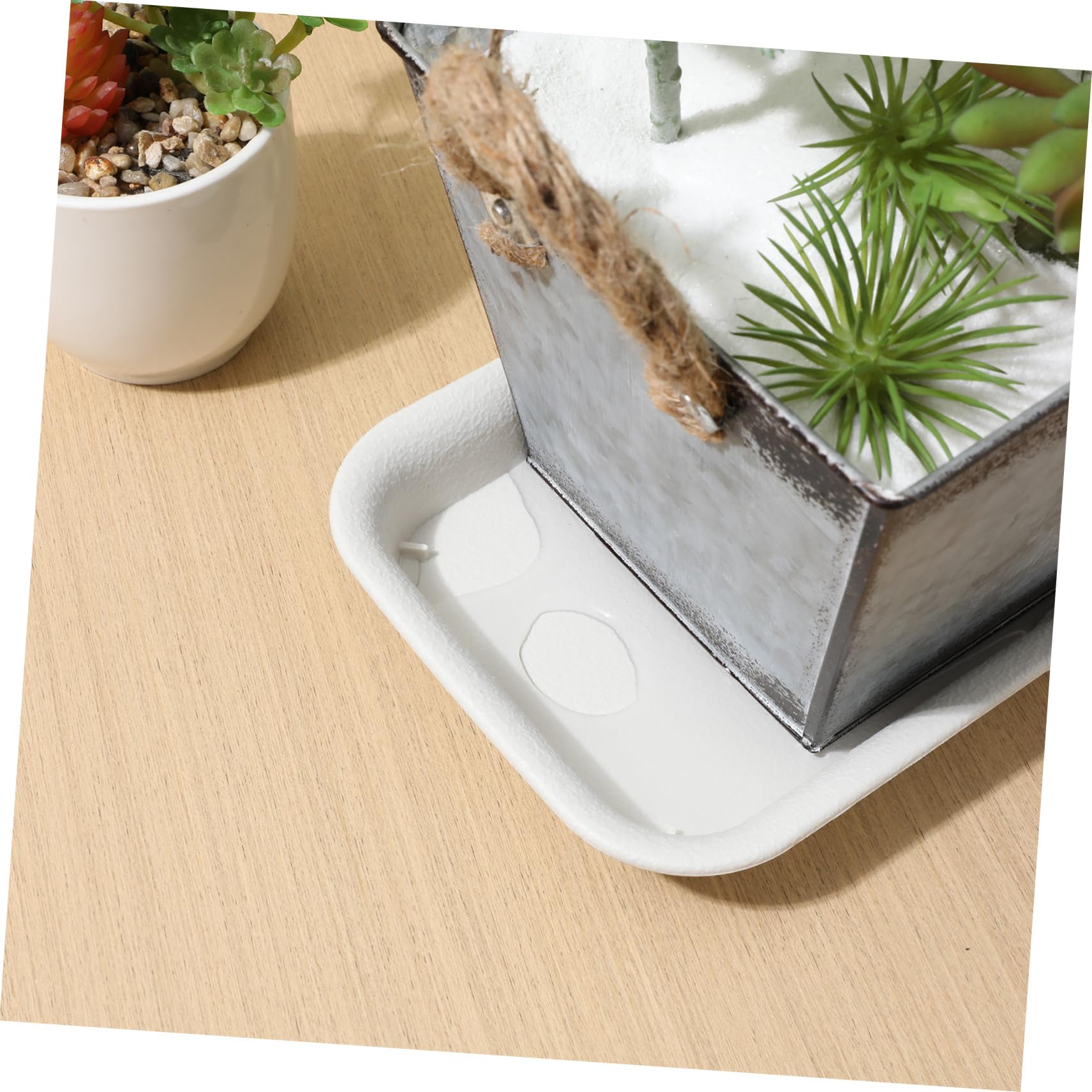 Milisten 5 Stück Blumentopf Untersetzer aus Kunststoff Rechteckig Beige Atmungsaktiv und Wassersparend zum Schutz der Oberfläche während Sommerferien
