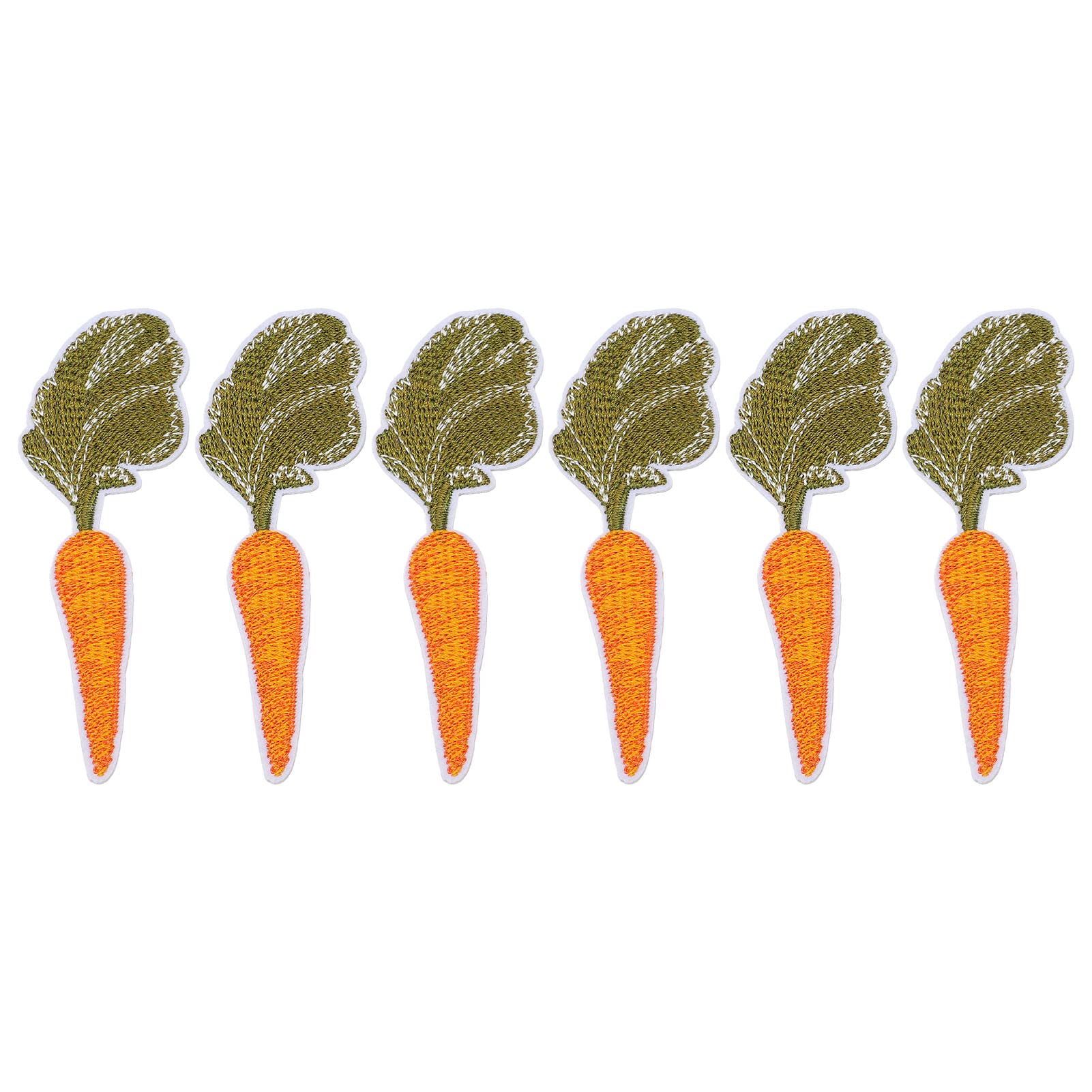6Pcs Carrot Farm Patch, Cute Carrot Embroidered Sewing Patches DIY Embroidered Applique Iron On Patch Small Cute Sew On Patch Sew or Iron on Patches Cute Vegetable Patches