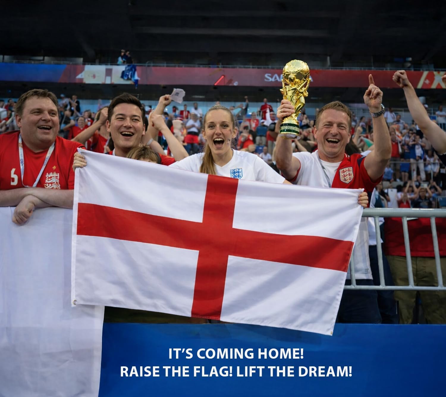 Winston Hide England St Georges Cross Flag 5ft x 3ft (153cm x 92cm) England Flag, Durable Polyester St Georges Flag with Double-Stitched Seams, Brass Eyelets, Fade-Resistant Fly Breeze Flag - 5