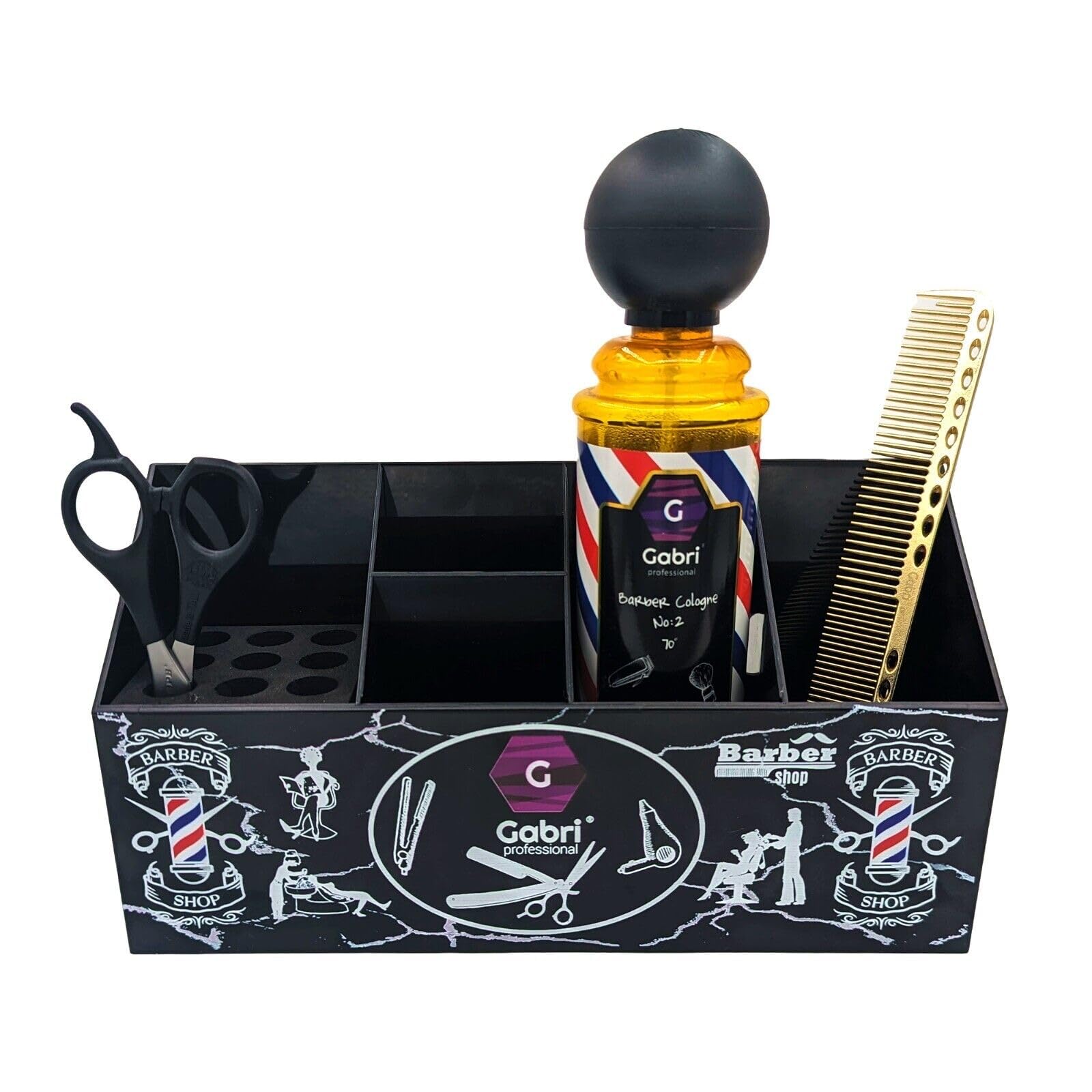 Gabri Hairdressing Scissors and Brush Holder, Salon Barber Shop Organizer, Hair Scissors Stand, Barber Tool Box