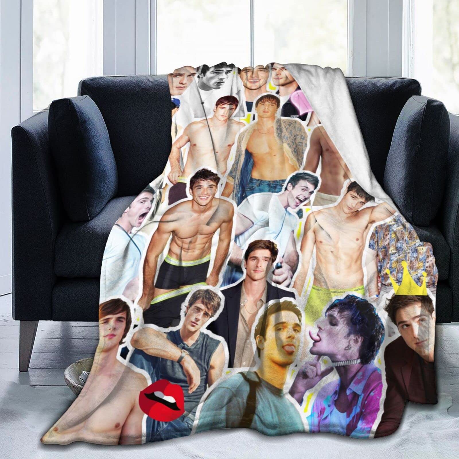 Suehome Blanket Jacob Elordi Soft and Comfortable Wool Fleece Throw Blankets for Sofa Office car Camping Yoga Travel Home Decoration Cozy Plush Beach Blanket Gift