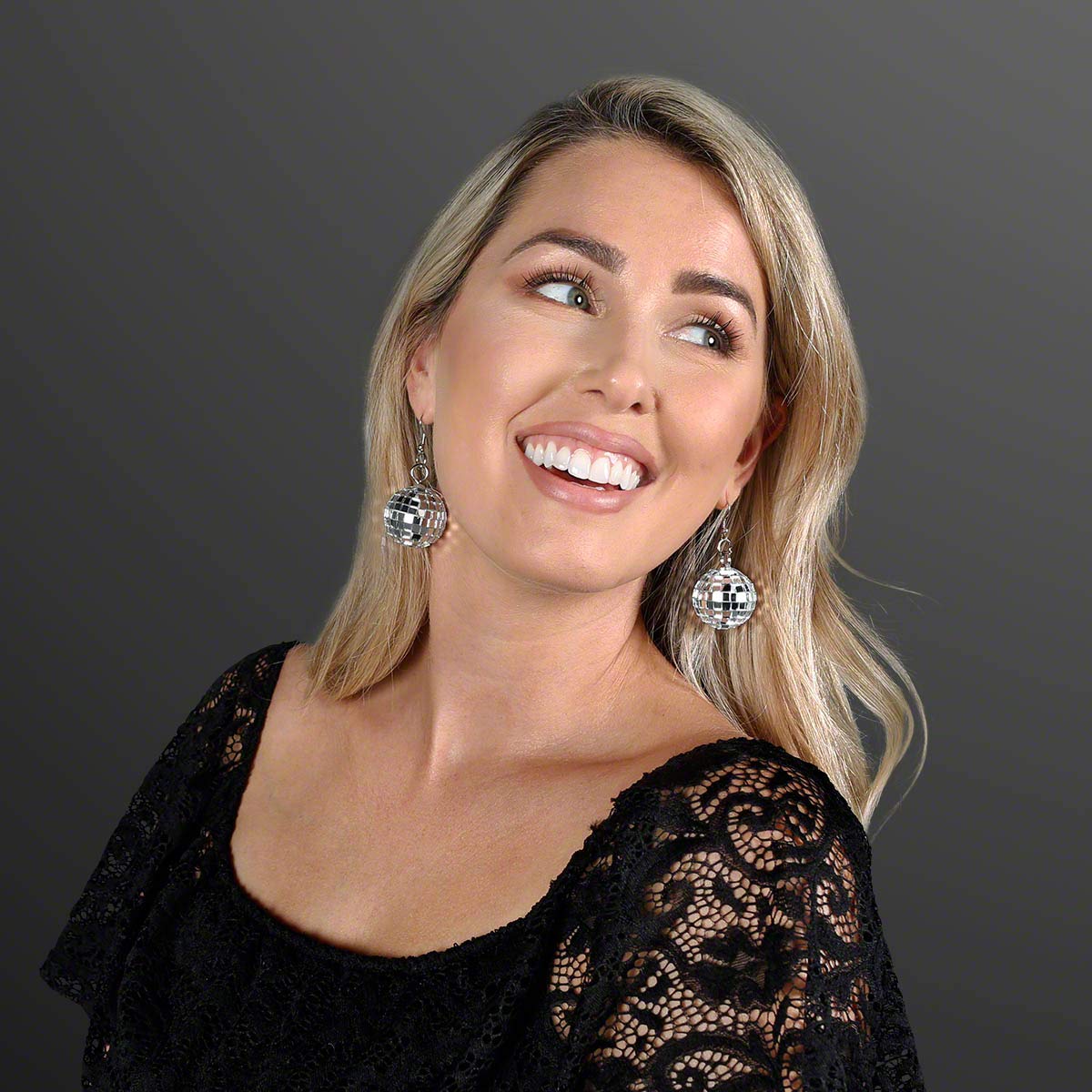 12 Pairs of Mini Disco Balls Pierced Earrings (Non-Light Up)