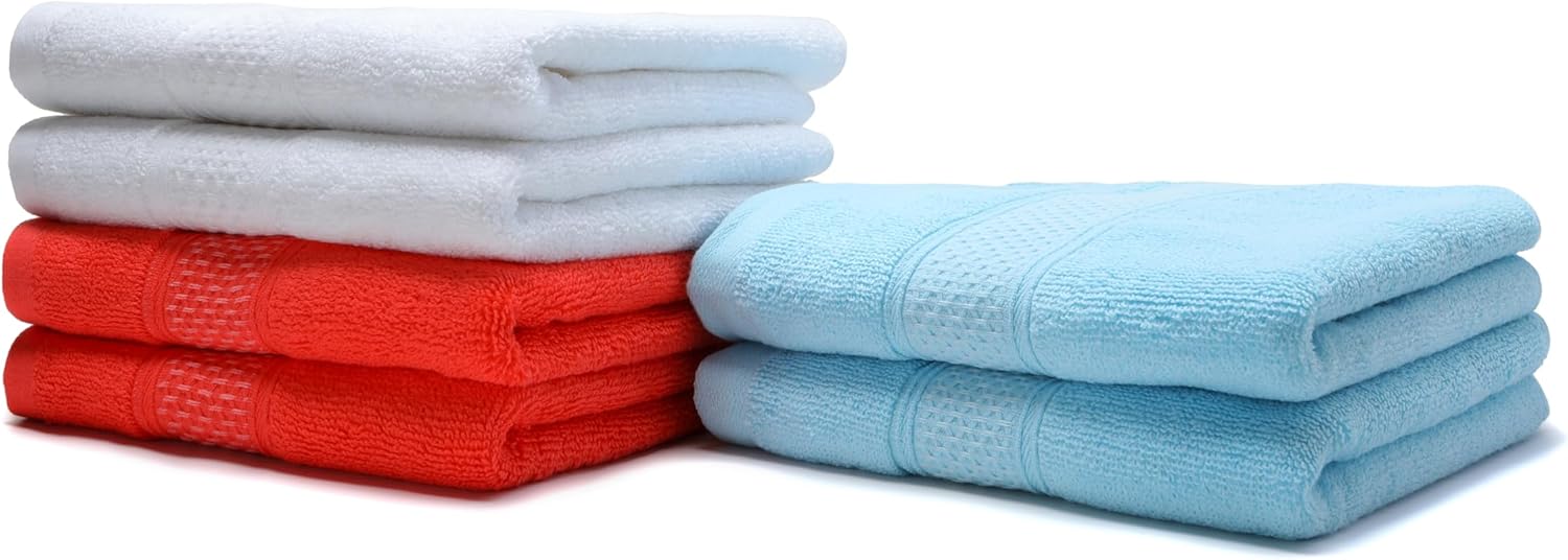 Cotton Hand Towels Set, 6-Piece Set(14in x 29.5in), Super Absorbent Quick Drying,Soft,Bathroom Towels,Suitable for Gyms,Kitchen,Gift(Watermelon Red,White) - Image 6