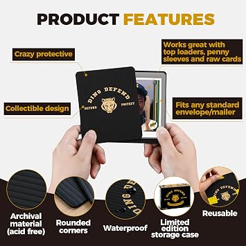 510 Pack Ding Defend Trading Card Shipping Protectors Hard Plastic Card Slab - Tiger Design Card Guard for Collectible Cards, Card Mailing Supplies & Hobby Supplies - 3.5 x 4.5 Inches, Packaging Pads