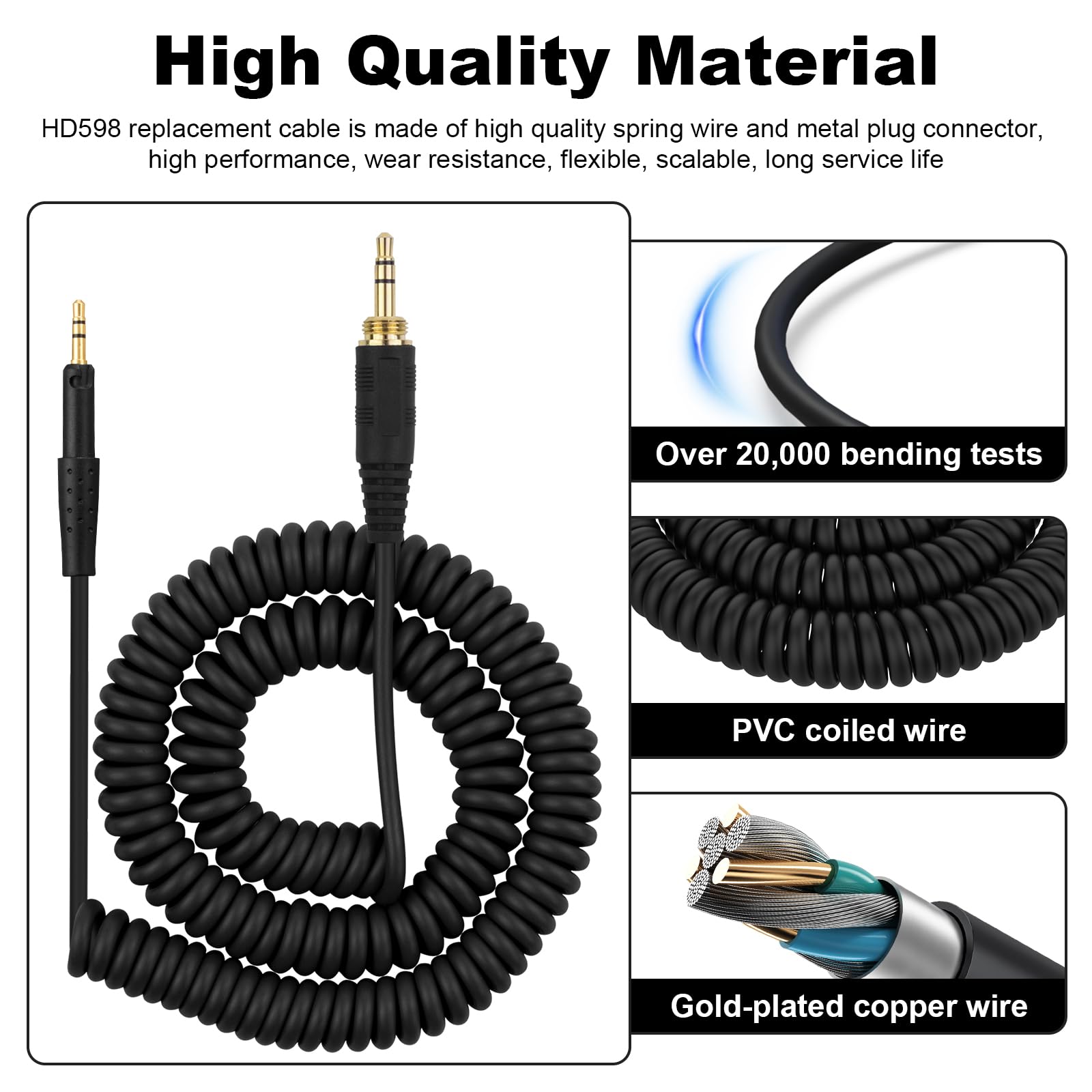 【美品】ゼンハイザーHD598 & HD5X8-CABLE Amazon.com: weishan HD598 Cable Coiled Aux Cord Replacement