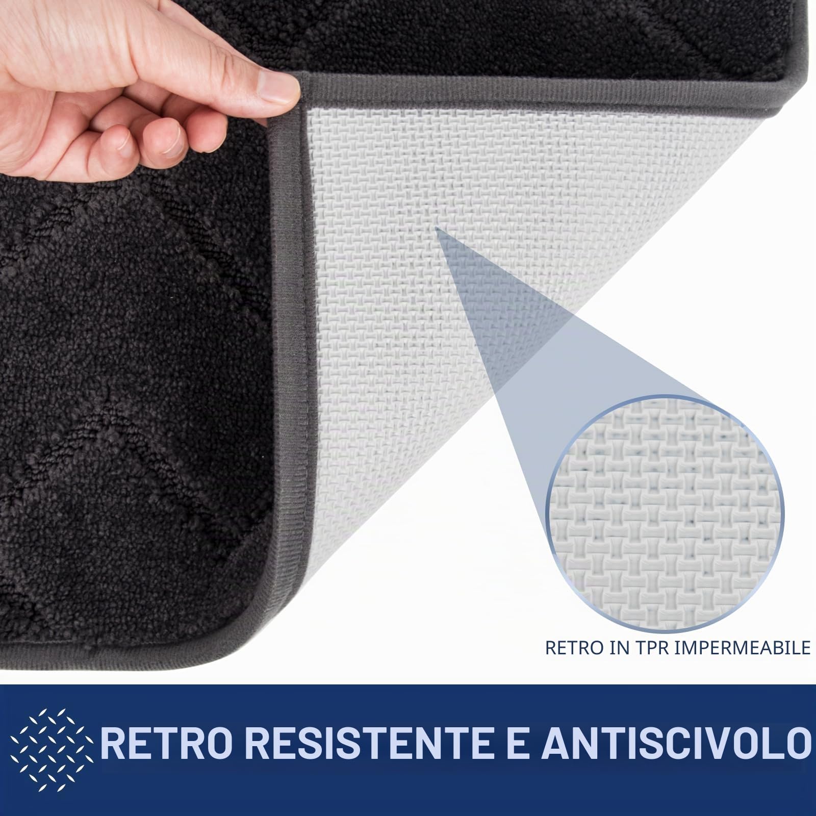 FCSDETAIL Zerbino Interno 80 x 120 cm, Tappetino Antiscivolo e Lavabile in Lavatrice, Tappetino d'Ingresso Assorbenti per Cane, Ingresso, Porta e Corridoio