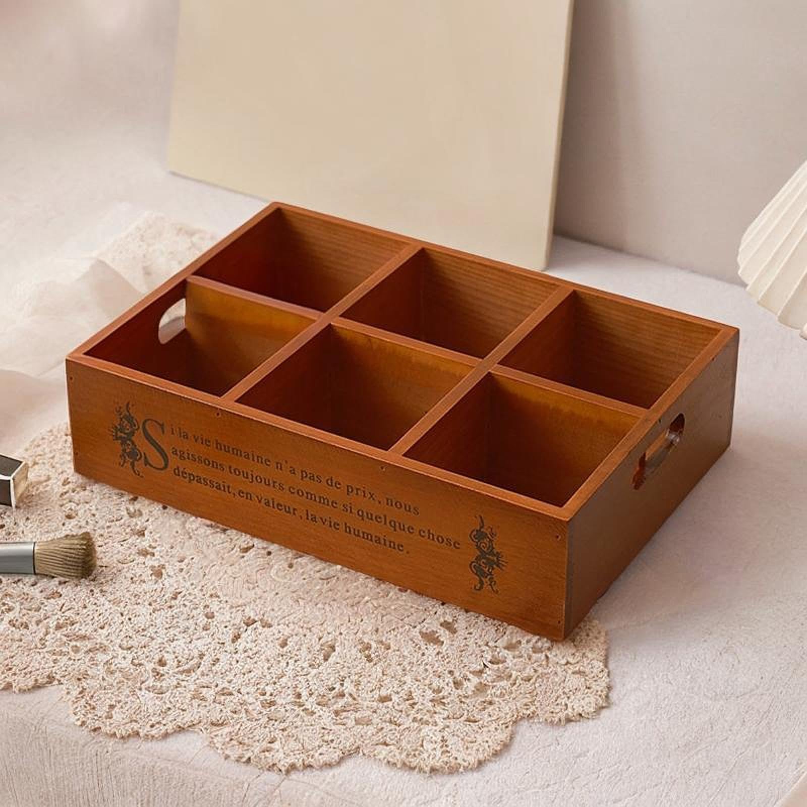 Serving Tray Wooden Nut Serving Divider Tray with Handle Creative and Multifunctional for Nuts Bathroom Parties Multi 32.5x22.5x8cm