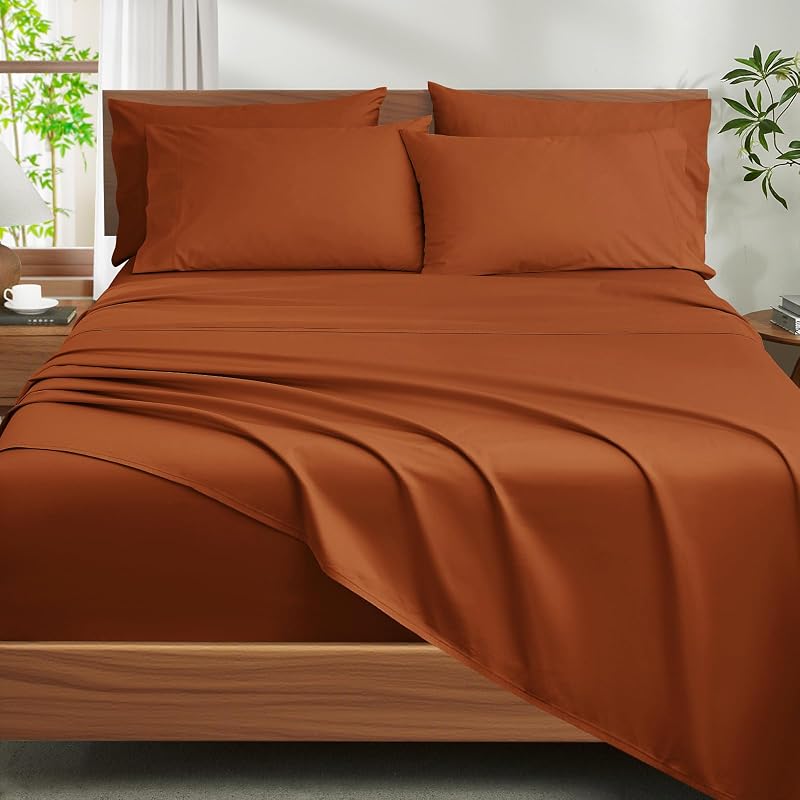 Ivellow 100% Egyptian Cotton Sheets King Size Set - 1200 Thread Count 6 PC