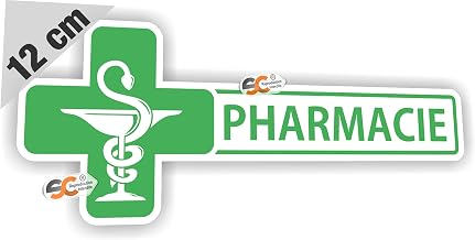 Pharmacy Sticker + Caduceus Cross Sticker First Aid Box Case Emergency Medicine Width 12 cm Height 2 cm