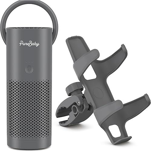 Pure Enrichment Purificador de aire PureBaby On-the-Go - Purificador de aire portátil para cochecito y abrazadera ajustable para asiento de