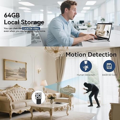 Miniatura 6 de Mini cámara oculta de 64 GB, mini cámara espía 4K, pequeña cámara de niñera, cámara de seguridad portátil con control remoto para cámara interior