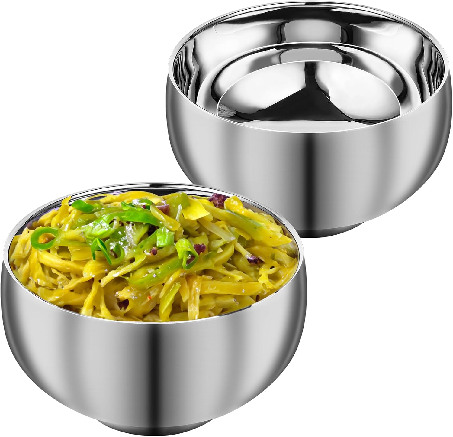 DASHTHER SUS316 Stainless Steel Insulated Bowl,17.6oz Ice Cream Bowl, Doublewall