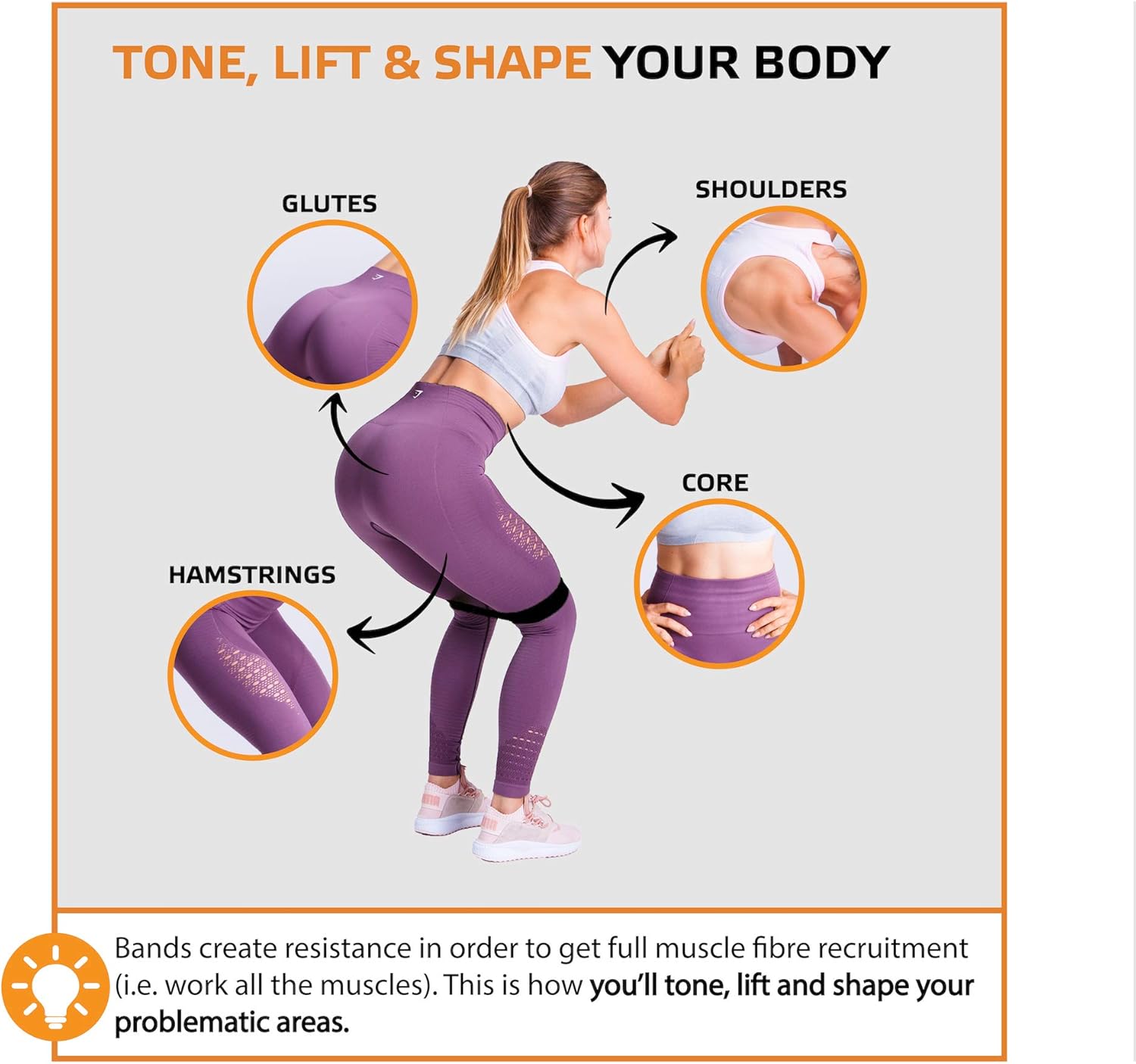 Sport2People Cotton Resistance Bands Set of 3 for Booty, Legs, Glutes, Hips and Upper Body - Exercise Circle Loop Bands for Total Body Workout - Durable, Strong, Non-Slip