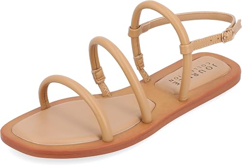 Journee Womens Karrio Tru Comfort Foam Buckle Sling Back Flat Sandals