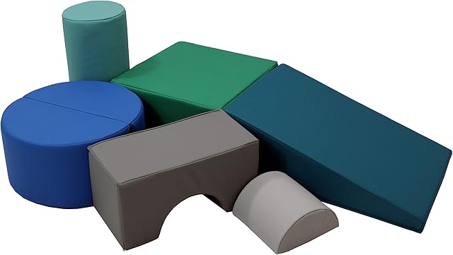 Factory Direct Partners 12364-CT SoftScape Playtime and Climb Multipurpose Playset for Infants, Toddlers 9m-2yrs (6-Piece)- Contemporary