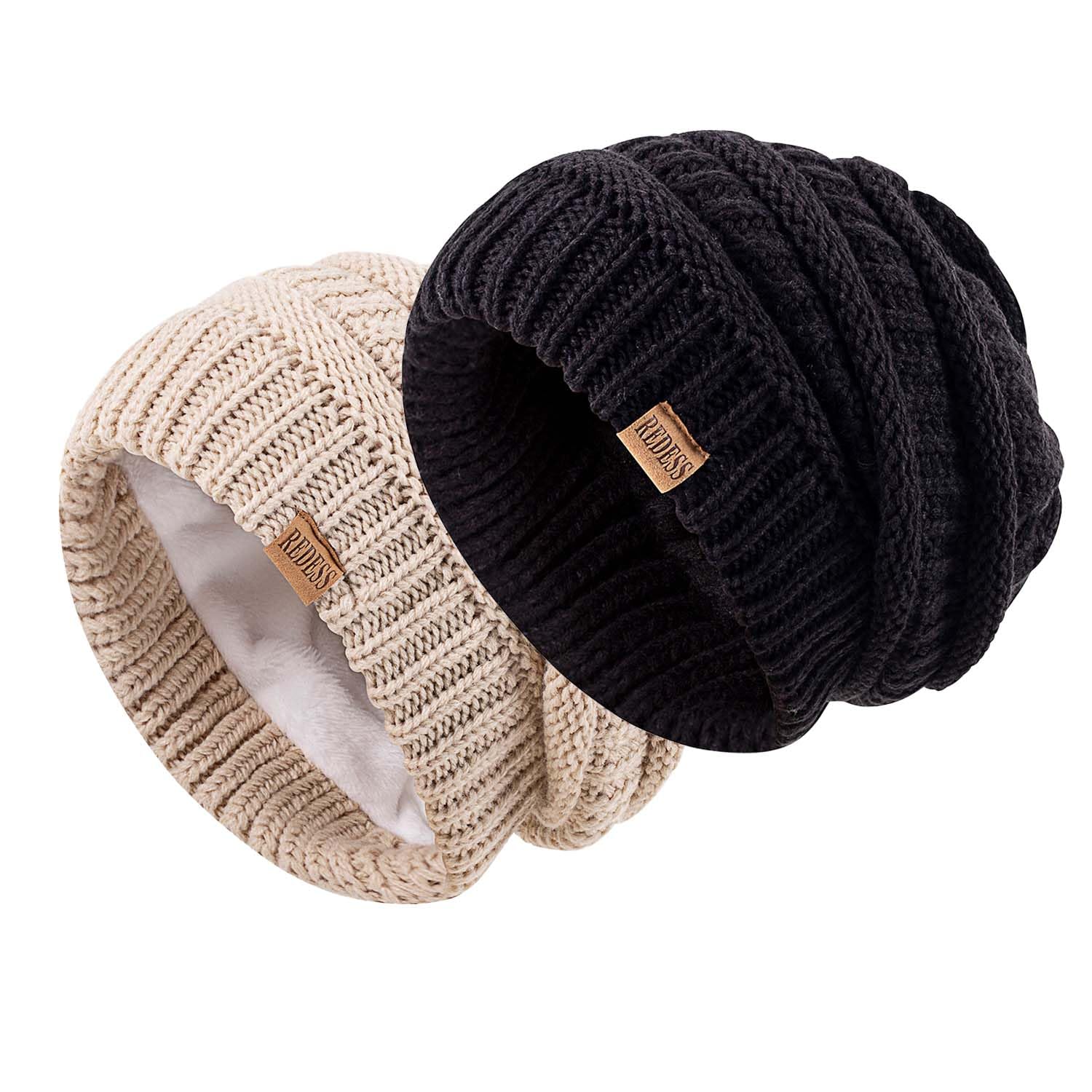 REDESS Slouchy Beanie Hat per Uomo e Donna Winter Warm Chunky Soft Oversize Cable Knit cap